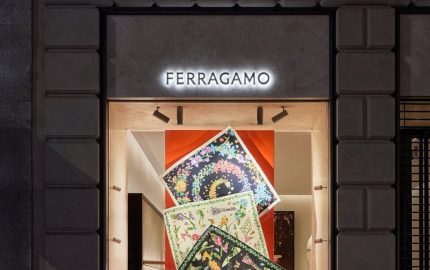 Ferragamo Unveils Floating Silk Garden Installation at Milan Women's Boutique