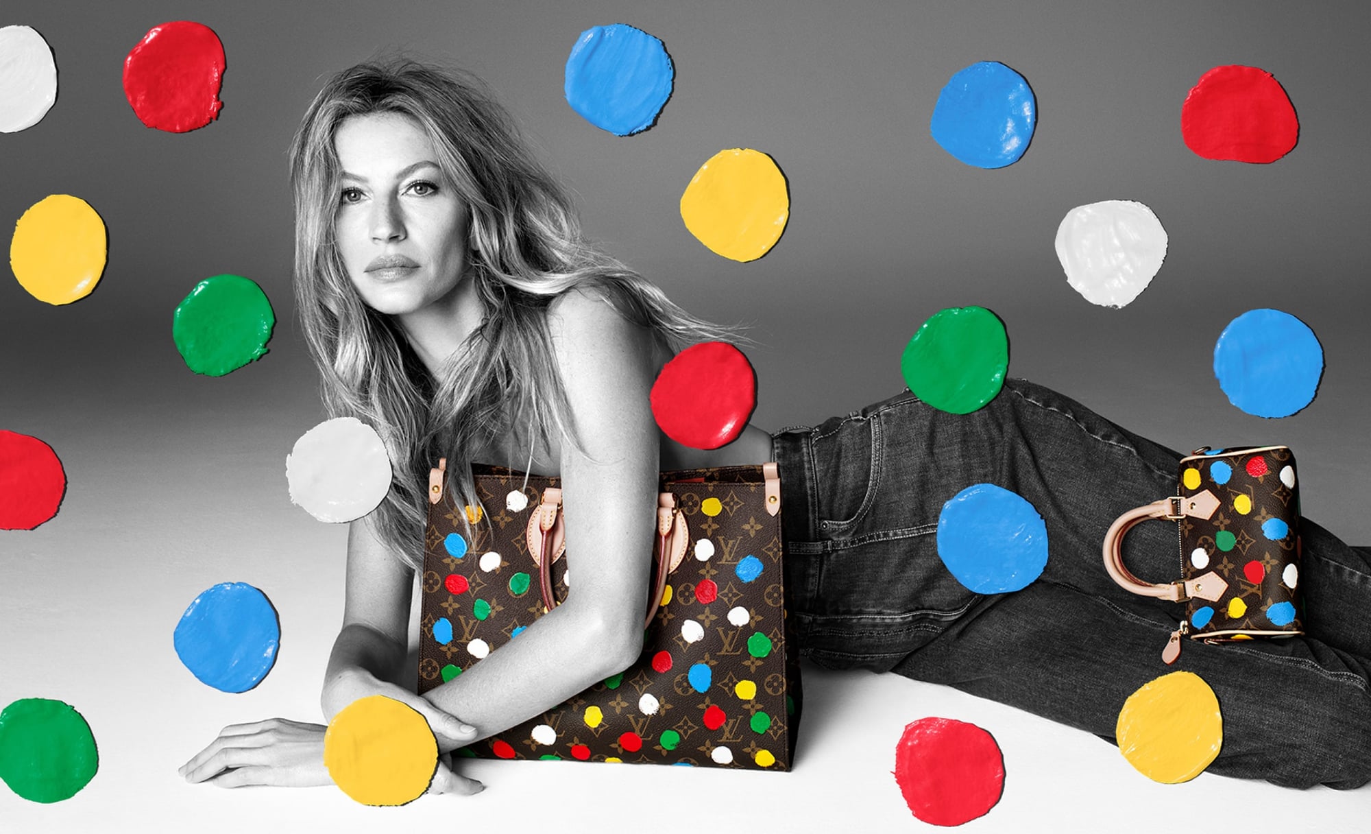 Gisele Bündchen for LV X Yayoi Kusami Global Campaign Revealed