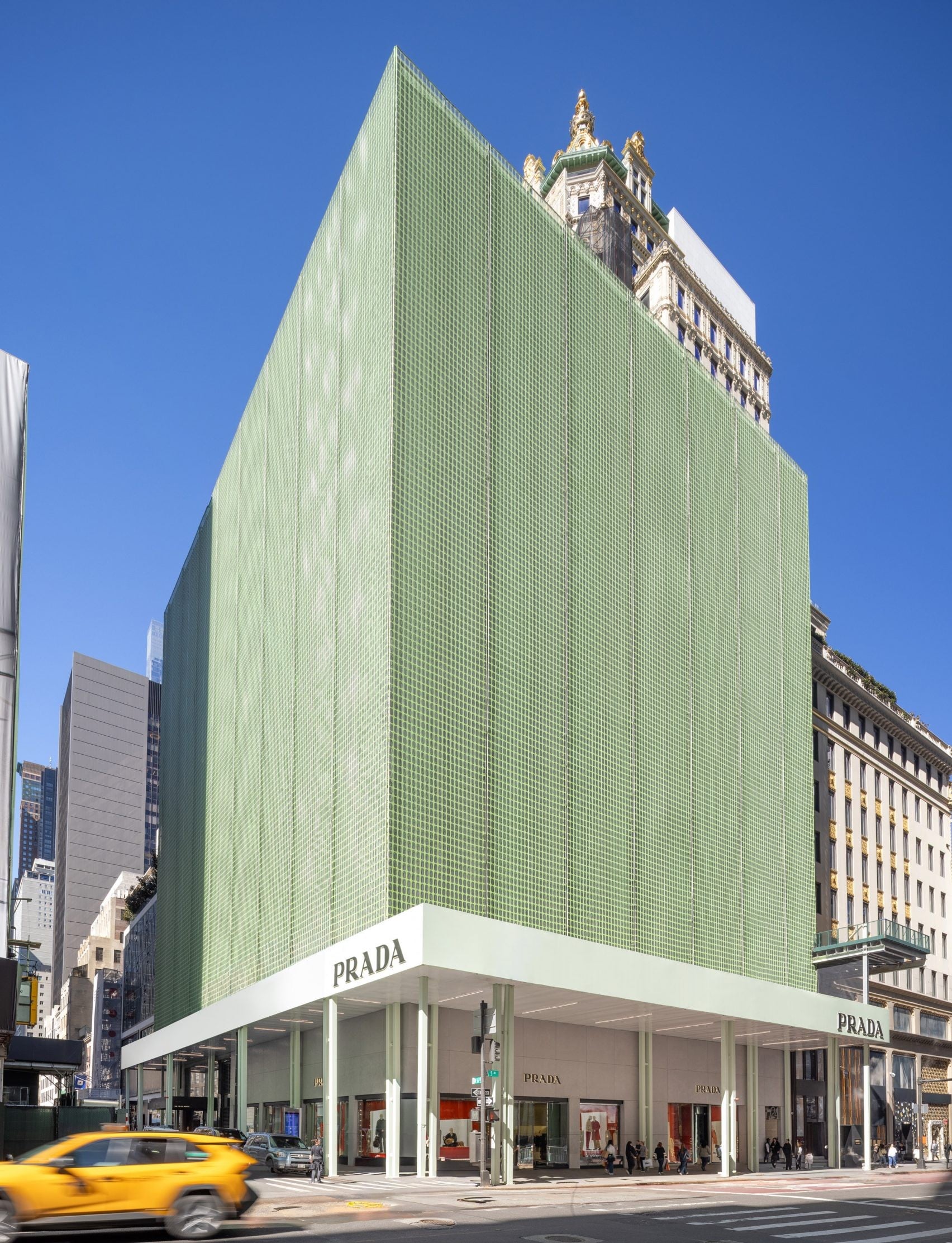 Prada Turns Construction Scaffolding Into a Landmark Art Installation on Fifth Avenue