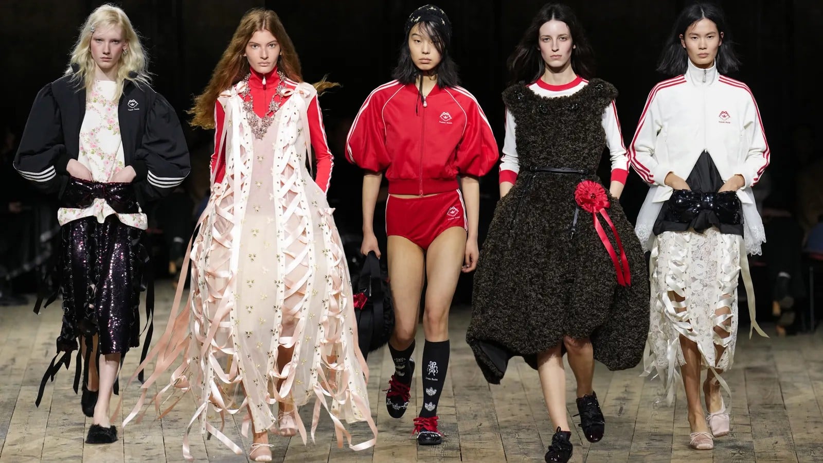 Simone Rocha and Adidas Originals Unveil Their First Collaboration at London Fashion Week Blending Pearls, Lace, and Three Stripes